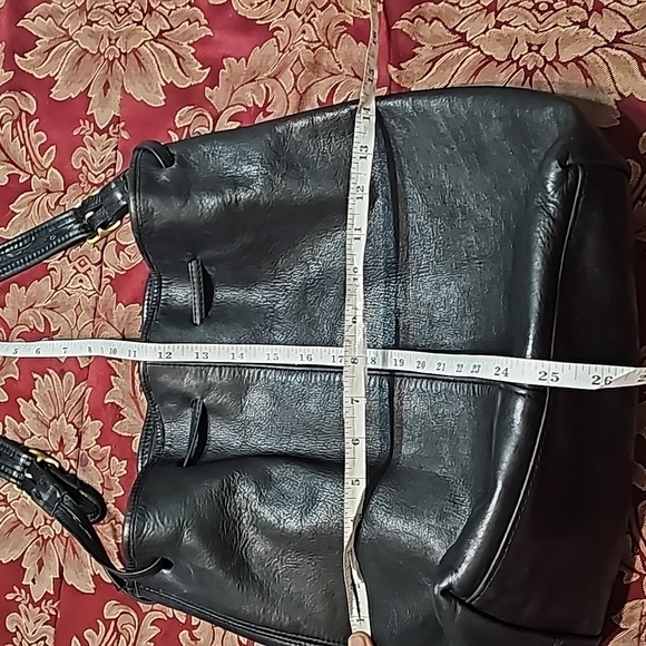 Vintage Black Drawstring Shoulder Bag 9166 No Hangtag - Picture 9 of 11